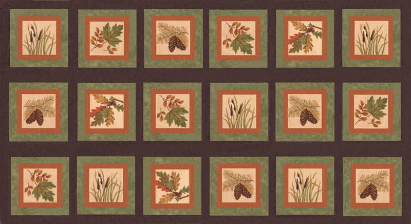 Fall Impressions Flannel Panel Brown