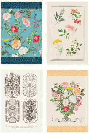 Floral Gardens 36in x 54in Home Décor Tea Towel Panel - Canvas