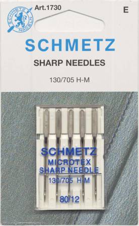 Schmetz Sharp / Microtex Machine Needle Size 12/80 5 ct