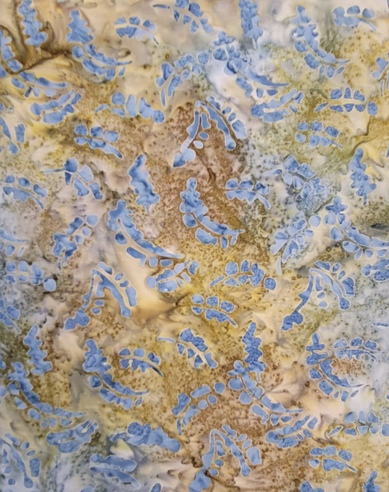 Wildflower Batiks Green/Blue Leaf