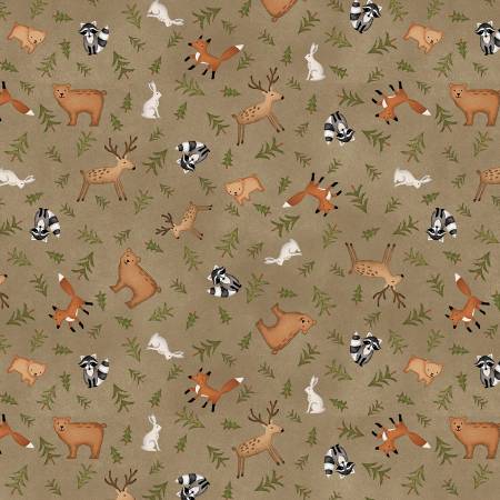 The Mountains are Calling - Brown Animal Toss Flannel