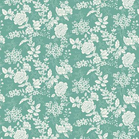 Tranquility Dark Aqua Floral