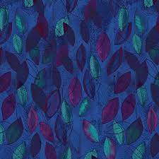 Small Tossed Leaf Dark Blue