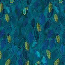 Small Tossed Leaf Dark Turquoise