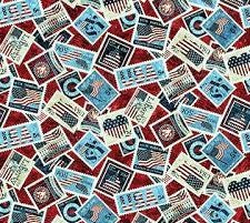 Stars and Stripes Stamps Red Multi