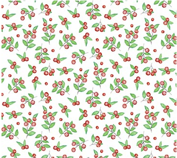 Berry Pickers Cranberries Red Fabric