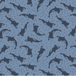 Polar Plungers Orca Minis Denim Fabric