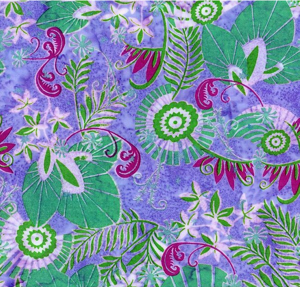 Expressions Batiks Bedazzled! Lilac Mint Yardage