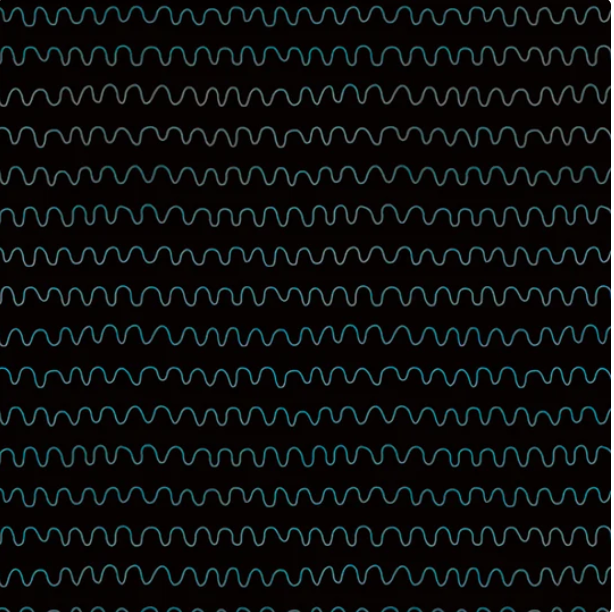 Vice Versa Squiggly Lines Pearl Black Yardage