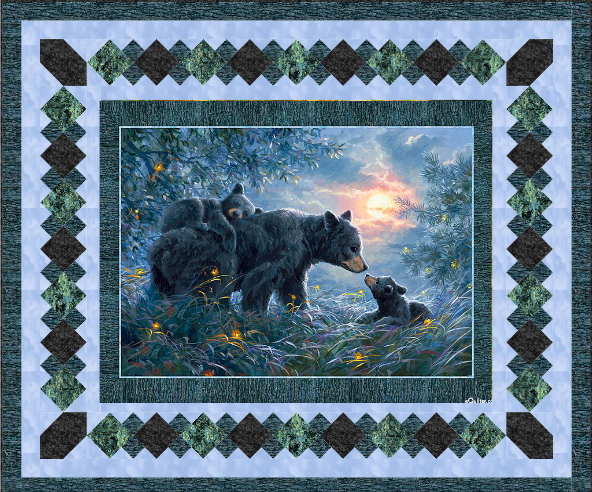 Moonlight Kisses Mother & Cubs - Quilt Kit