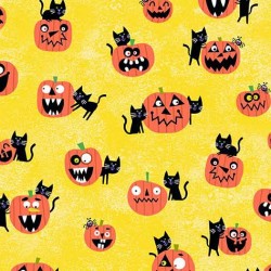 Pumpkins and Cats Yellow