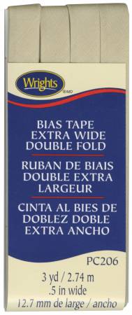 Extra Wide Double Fold Bias Tape Khaki