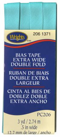 Extra Wide Double Fold Bias Tape Aquamarine