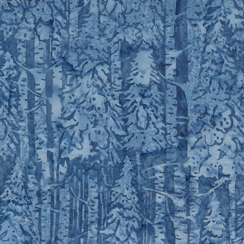 Snow Trees Bluebird Yardage