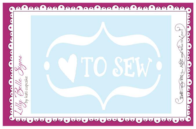 Lilly Belle Love To Sew Decal - White