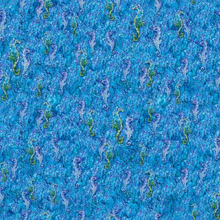 Blue Seahorses Digitally Printed