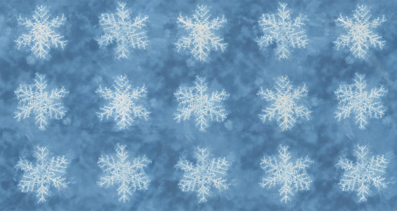 Yuki - Blue - Large Snowflakes