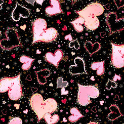 With Love LARGE HEARTS BLACK