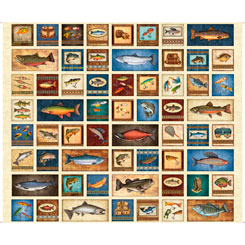 Fresh Catch FISHING PATCHES PANEL Cream