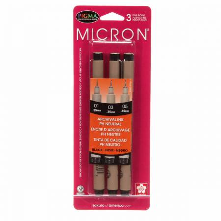 Pigma Micron Pen Set - 3 Sizes Black