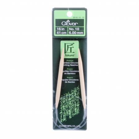 Clover Takumi Bamboo 16in Circular Knitting Needle Size 10