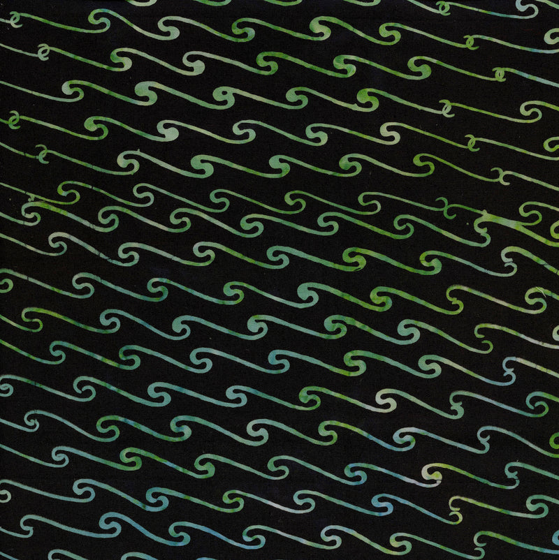 Scroll Wave  Black Yardage