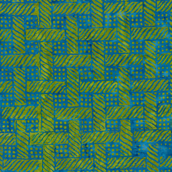 Grid with Bubbles Chartreuse Yardage