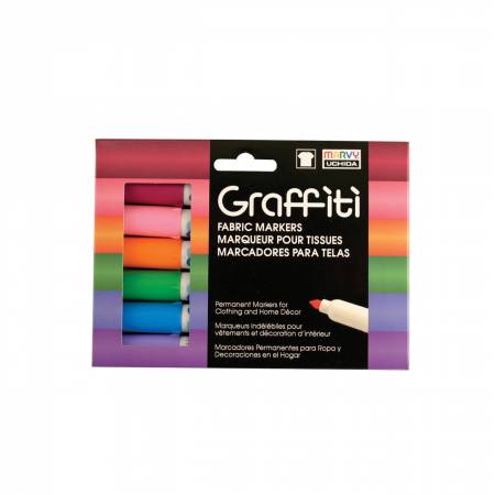 Graffiti Fabric Marker Set -  6 Pen Floral