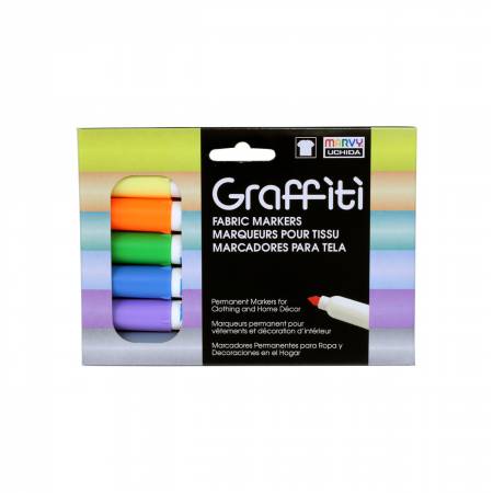 Graffiti Fabric Marker Set - 6 Pen Pastel