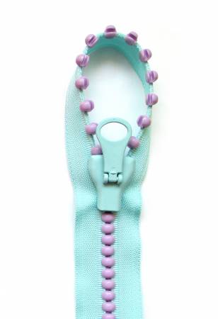 Zipper Jelly Bead 31in Aqua Lavender