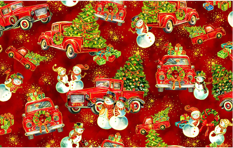 Noel 2021 - Trucks & Snowmen Red