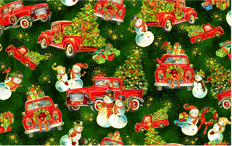 Noel 2021 - Trucks & Snowmen Green