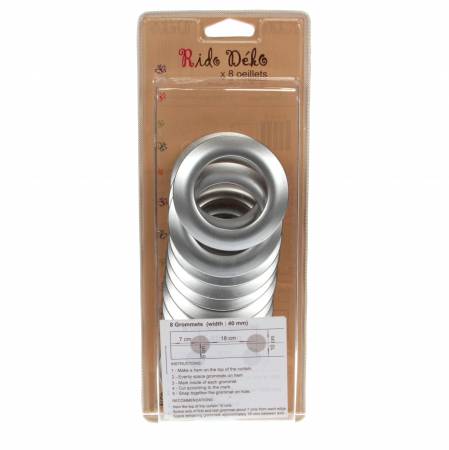 Grommets 40mm Round 8ct - Matte Silver