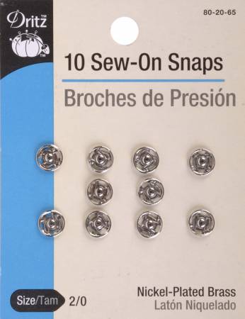 Snap Sew-On Size 2/0 Nickel