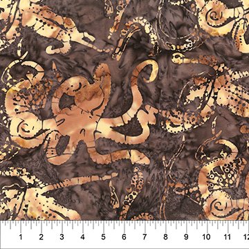 Into the Deep Octopus Mocha on Dark Brown