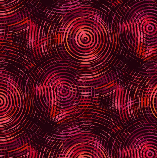 108" Wide Back Circle Play Black and Red Ombre Yardage