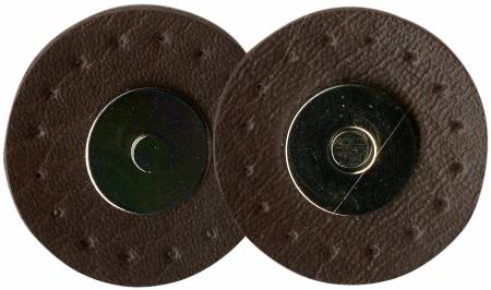 Magnetic Snaps With Leather Like Edge 9/16in Dark Brown & Antique Gold