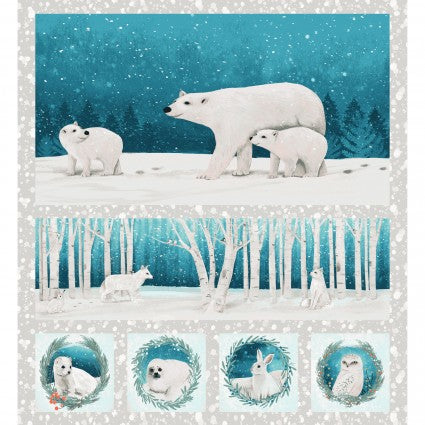 Winter Woodland Polar Bear Panel