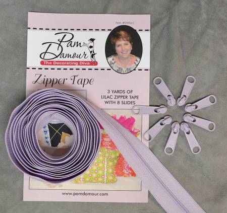 Reversible Coil Zipper Tape 8 Slides - Lilac