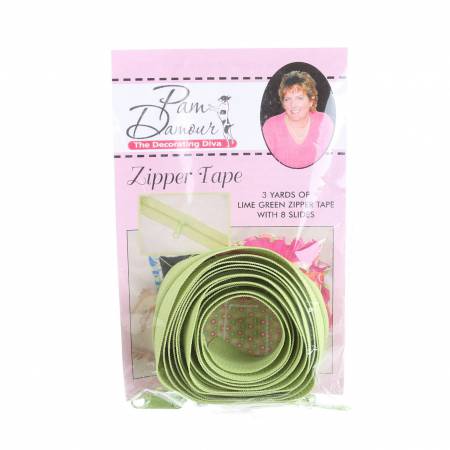 Reversible Coil Zipper Tape 8 Slides - Lime