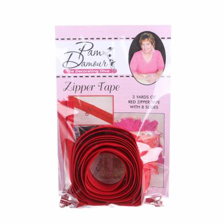 Reversible Coil Zipper Tape 8 Slides - Red