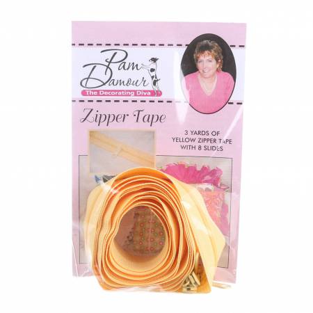 Reversible Coil Zipper Tape 8 Slides - Yellow