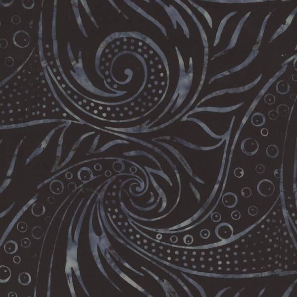 Indigo Feathered Scroll Batik