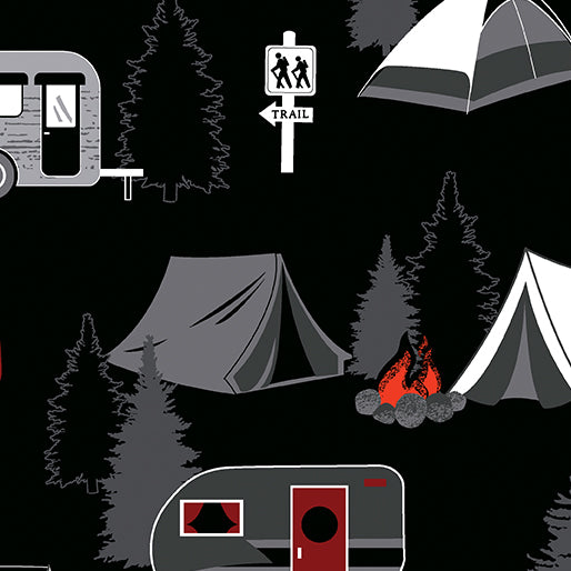 Great Outdoors Gone Camping Black