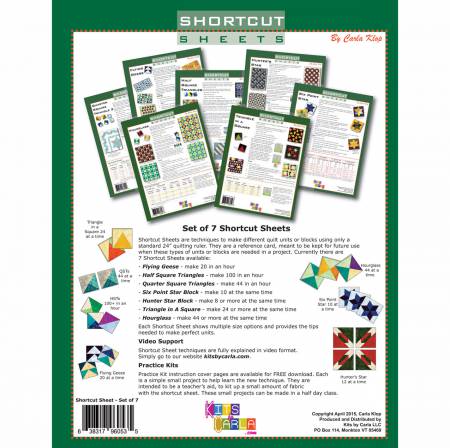 Set of 7 Shortcut Sheets