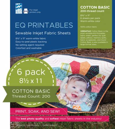 EQ Printables Inkjet Fabric Sheets 6pk