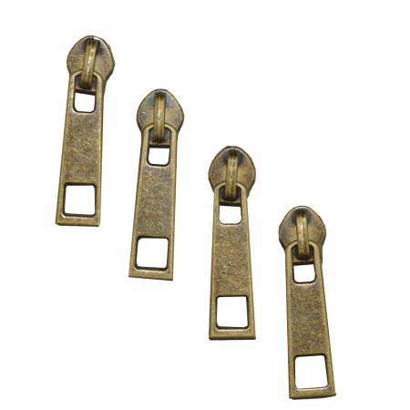 Bronze Zipper Pulls Pack of 4