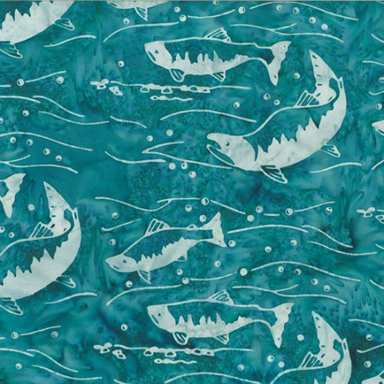 Splash - River Run Batiks - Salmon