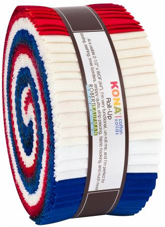 2-1/2in Strips Kona Cotton Patriotic Holiday Palette 40pcs/bundle
