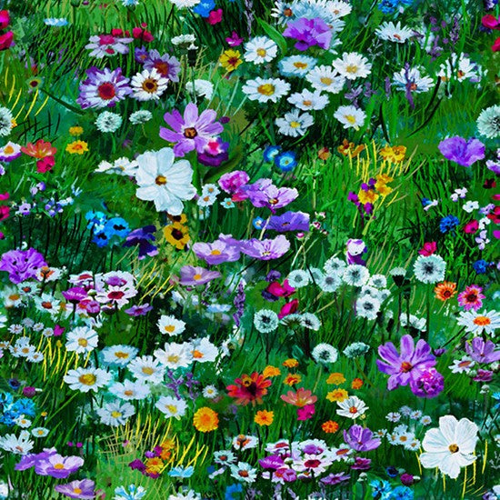 Hoffman Challenge  Fabric-Meadow Into the Meadow